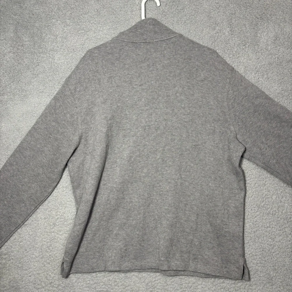 Polo Ralph Lauren Mens XL Quarter Zip Pullover Sweater Winter Grey Cotton 1719